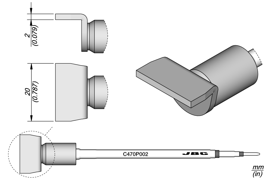 C470P002 - Chrome Finish Blade Cartridge 20